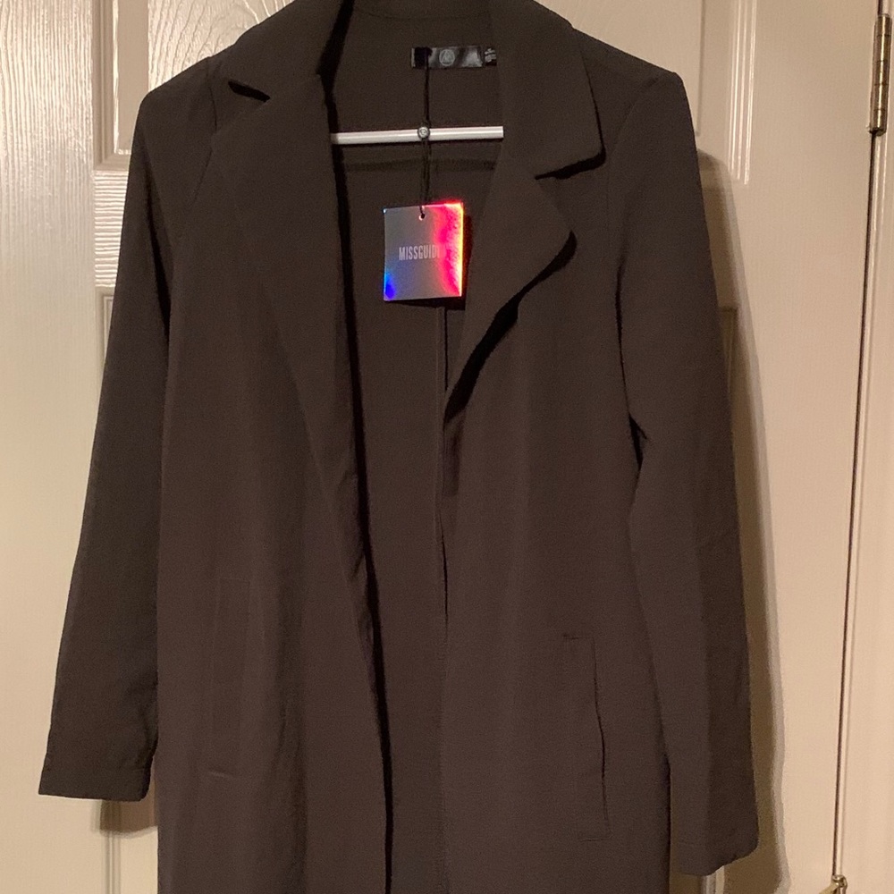 Long olive green duster
